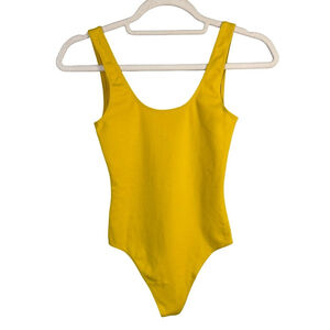 Wilfred Free Vibrant Yellow Bodysuit Size XXS Stretch Fitted Minimalist
